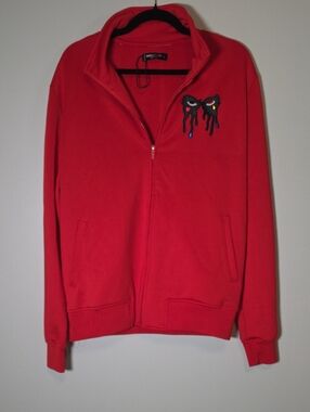 Roku Studio Bright Red Pullover with Black Dripping Eye Patch